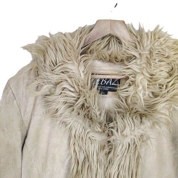 Vintage Y2K Penny Lane Faux Fur Trim Suede Coat Womens Size XL Boho - Picture 4 of 16